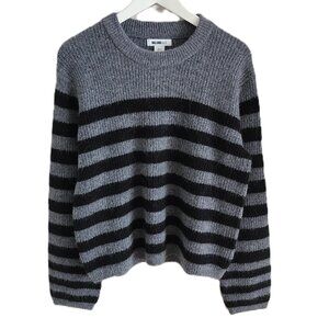 William Rast black & gray striped sweater